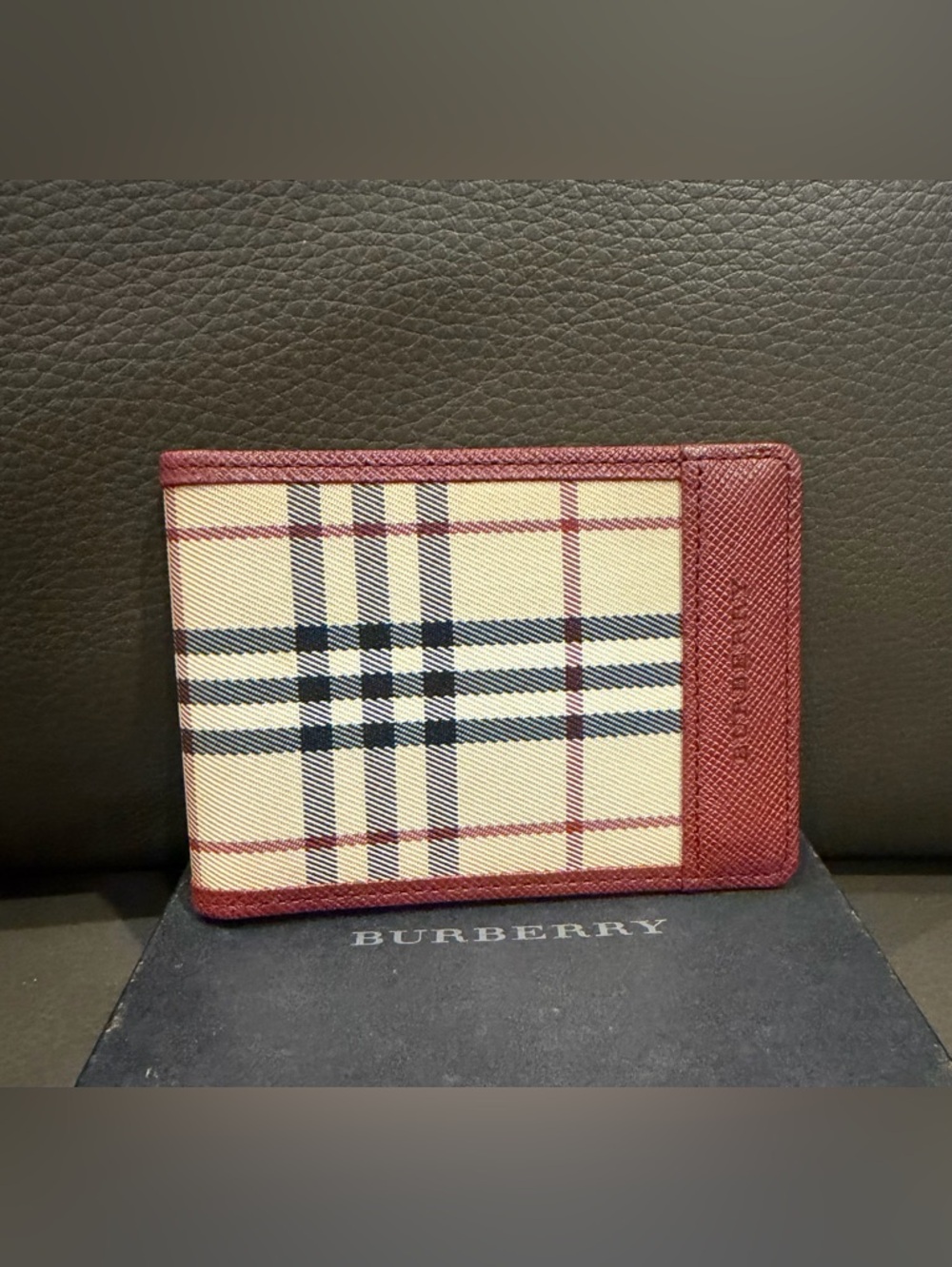 Burberry Red Check Card Holder